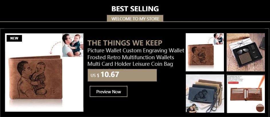 Personalized Wallets Men High Quality PU Leather for Him Engraved Wallets Men Short Purse Custom Photo Wallet Luxury Men Gift