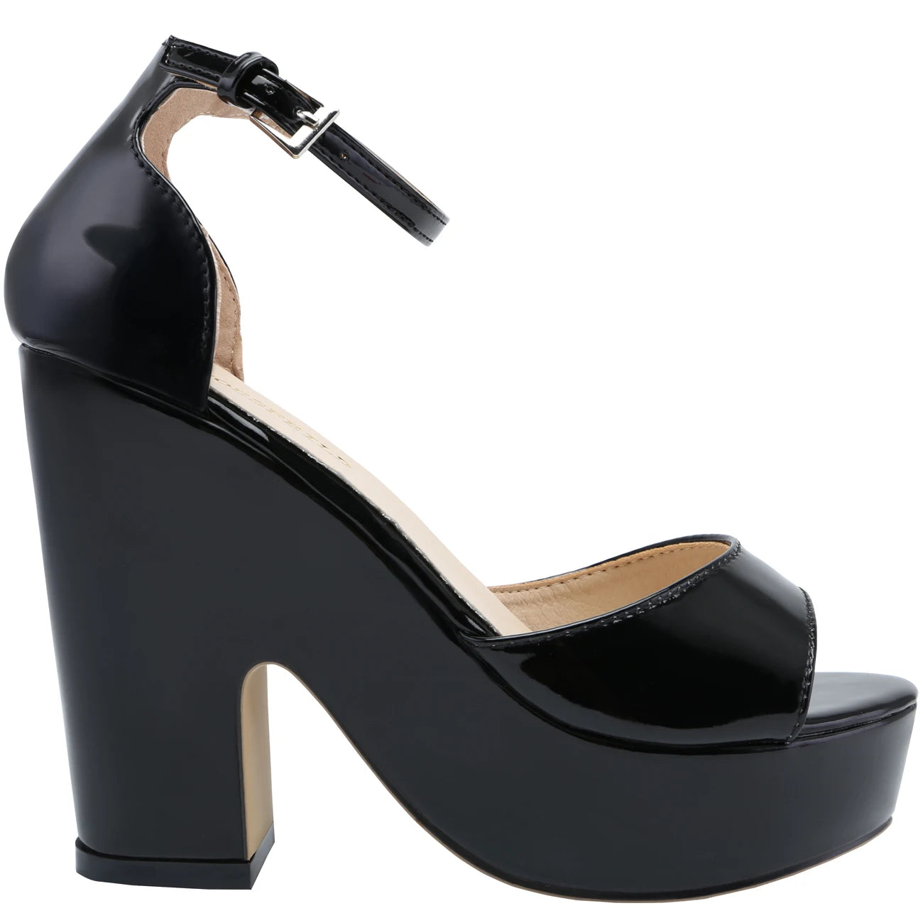 LOSLANDIFEN Women Sandals Summer Colourful Sexy Peep Toe Buckle Strap Sandal Platform Thick High Heels Party Red Wedding Shoes