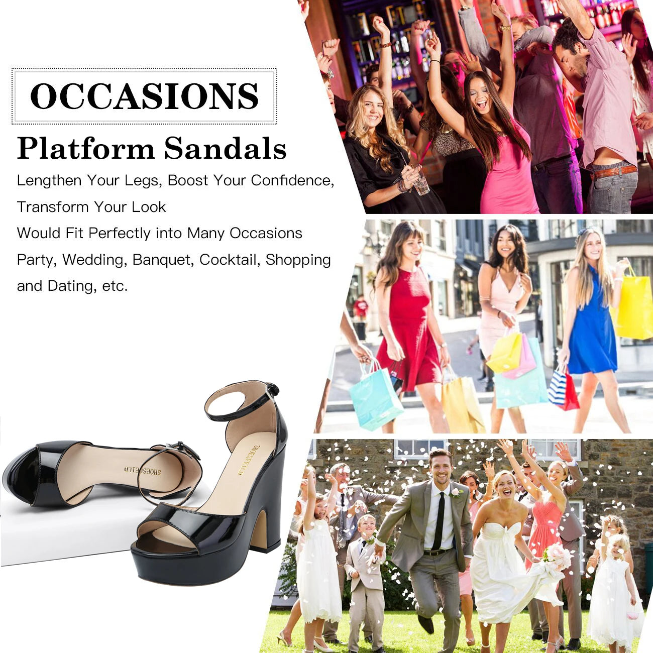 LOSLANDIFEN Women Sandals Summer Colourful Sexy Peep Toe Buckle Strap Sandal Platform Thick High Heels Party Red Wedding Shoes