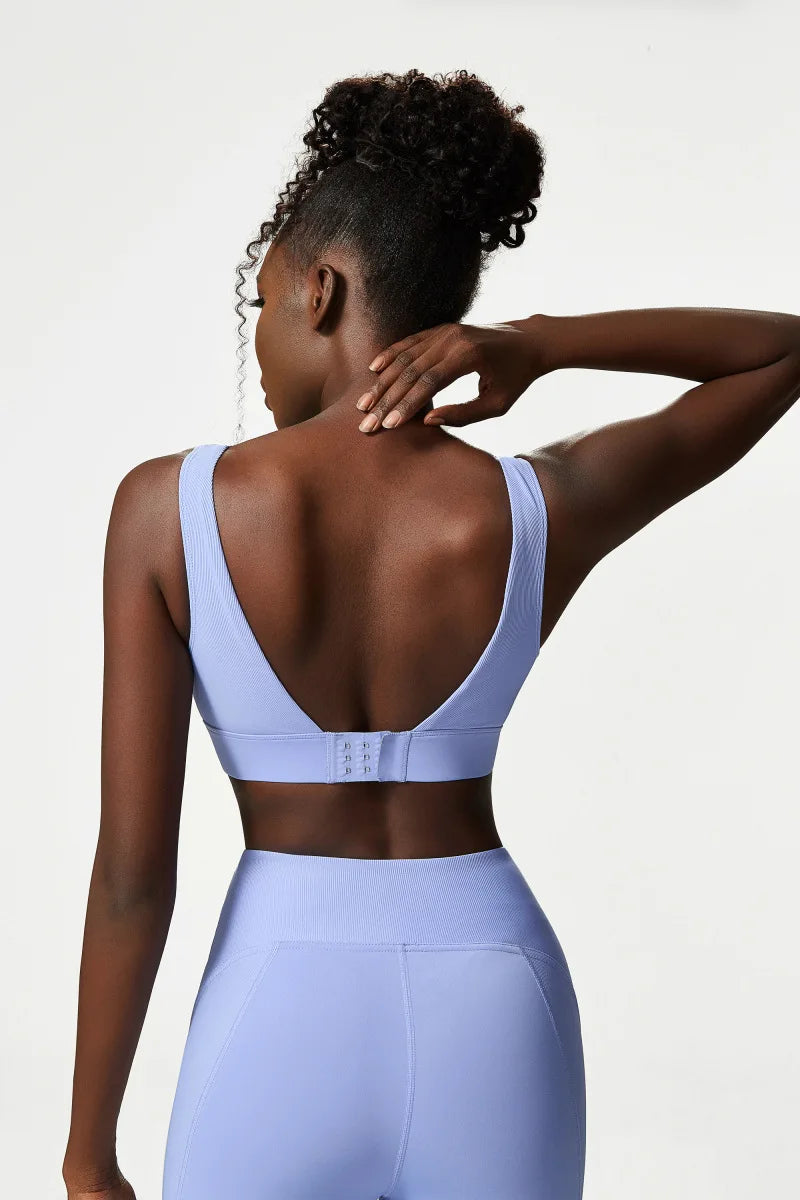 Women Sexy Sports Underwear Breathable Soft Nylon Gym Yoga Bra Running Crop Tops With Fixed Chest Pads Female Workout Clothing