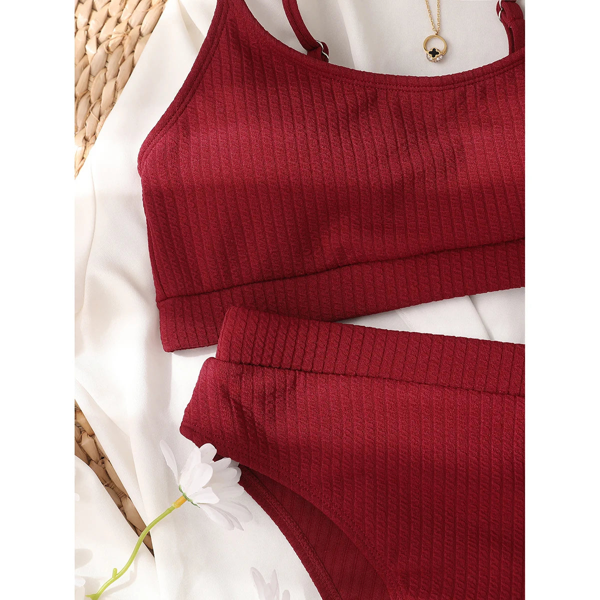 Women High Waisted Bikini Set Swimsuit