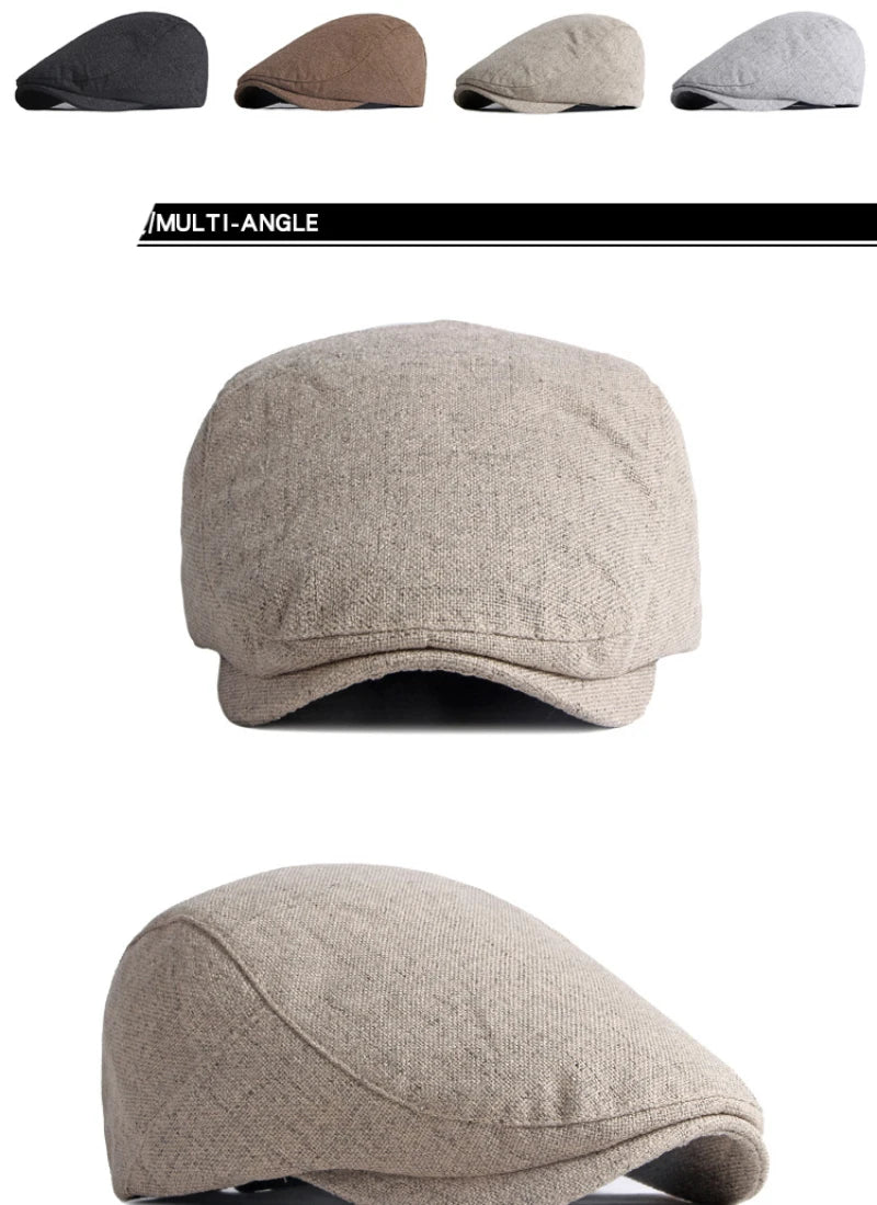 HT3668 Berets New Spring Summer Hat Caps for Men Women Cotton Linen Flat Cap Artist Painter Beret Hat Male Female Beret Cap