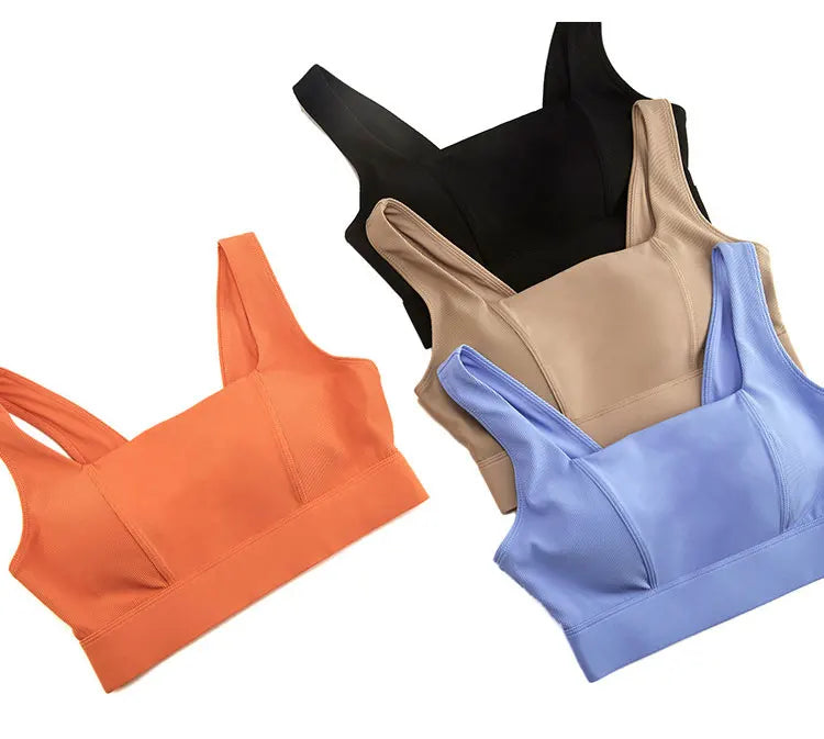 Women Sexy Sports Underwear Breathable Soft Nylon Gym Yoga Bra Running Crop Tops With Fixed Chest Pads Female Workout Clothing