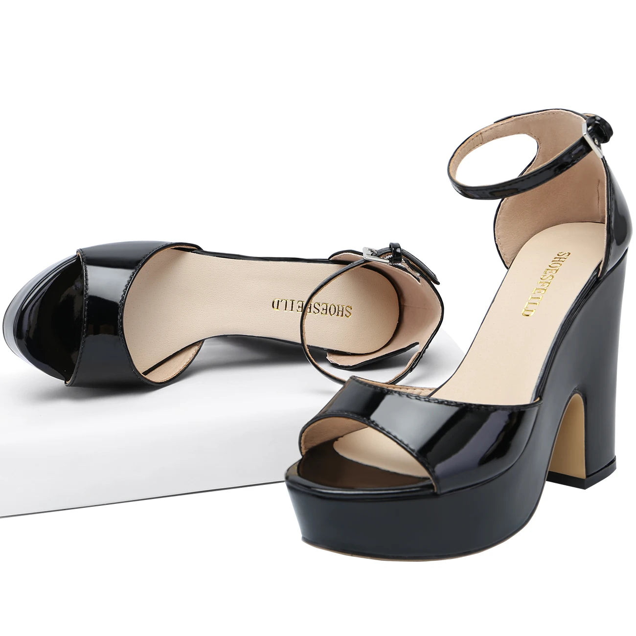 LOSLANDIFEN Women Sandals Summer Colourful Sexy Peep Toe Buckle Strap Sandal Platform Thick High Heels Party Red Wedding Shoes