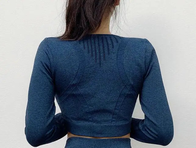 2020 New Active Wear Sets Women Workout Clothes Gym Wear Tracksuits Yoga Jogging Track Outfit Legging Long Sleeves Shirts Suits