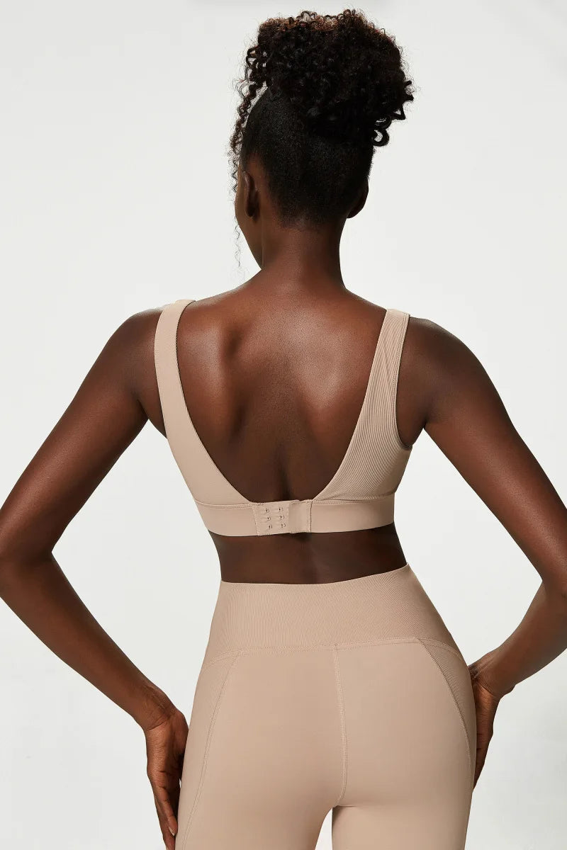 Women Sexy Sports Underwear Breathable Soft Nylon Gym Yoga Bra Running Crop Tops With Fixed Chest Pads Female Workout Clothing