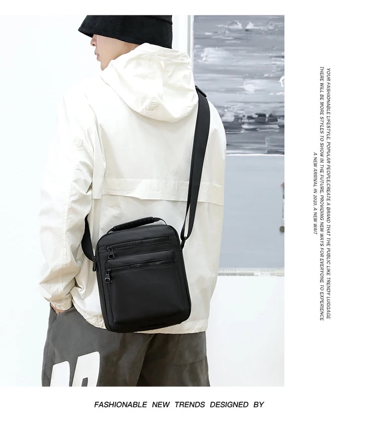 Man Classic Messenger Bag Men's Multifunction Shoulder Sling Pack Nylon Business Crossbody Flap Male Simple Handbags