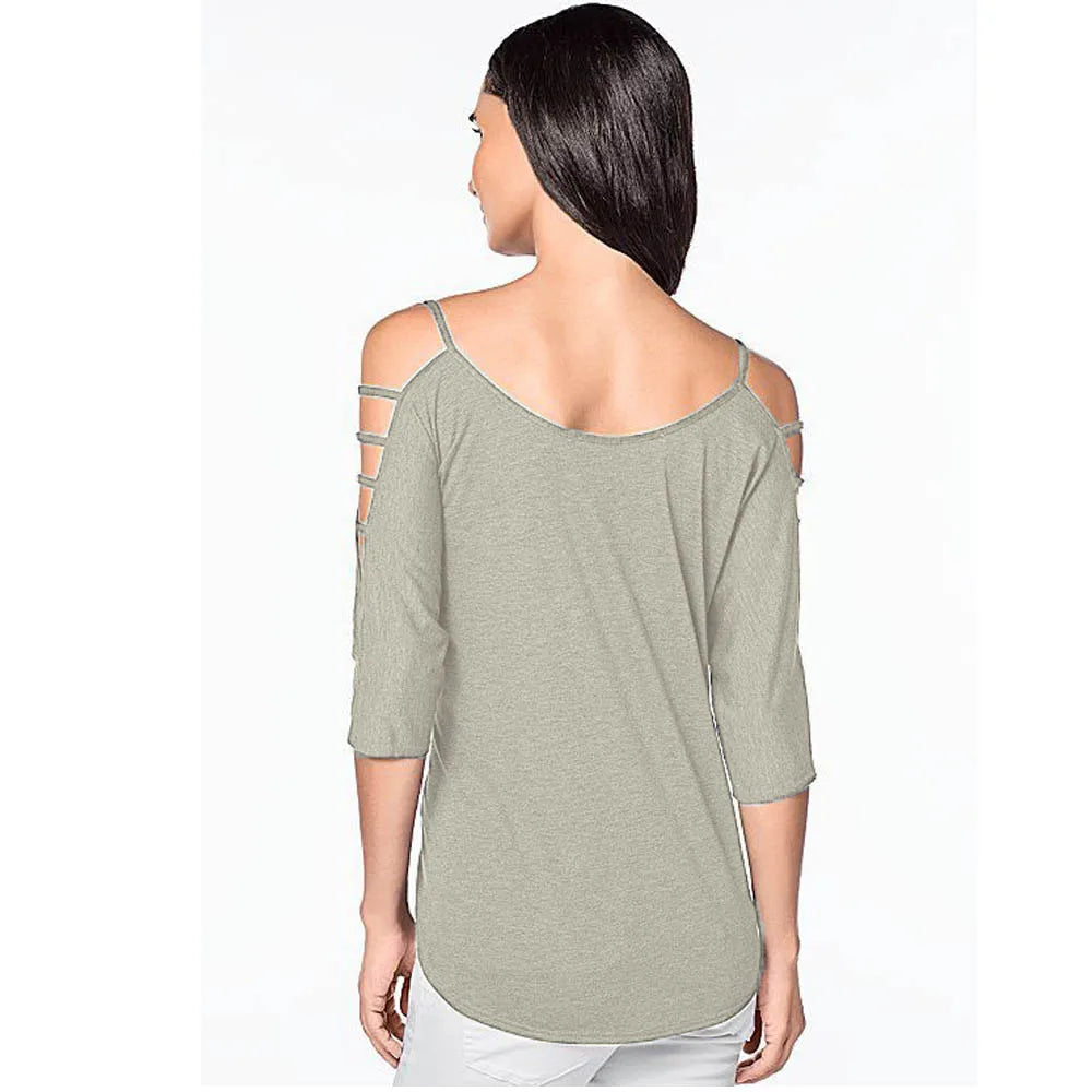 Ladies Casual Off Shoulder t-Shirt
