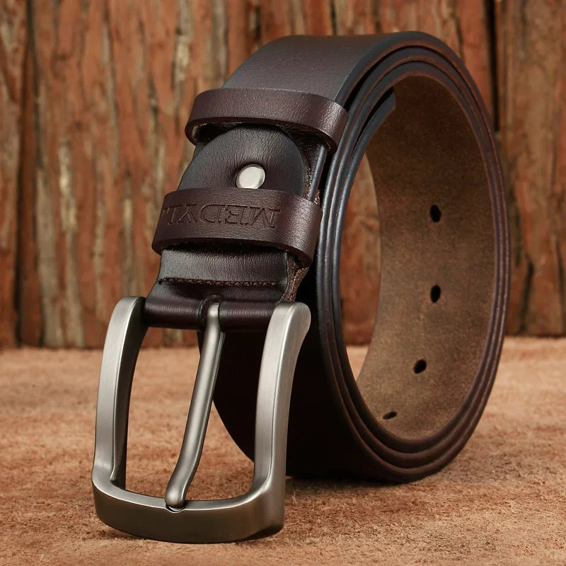 MEDYLA Men Belts Cow Leather Jeans Waistband Genuine Leather Male Belt Soft Alloy Pin Buckle Men's Belt