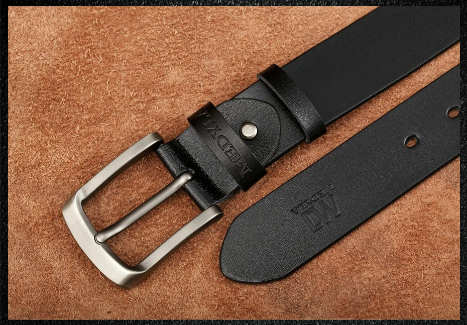 MEDYLA Men Belts Cow Leather Jeans Waistband Genuine Leather Male Belt Soft Alloy Pin Buckle Men's Belt