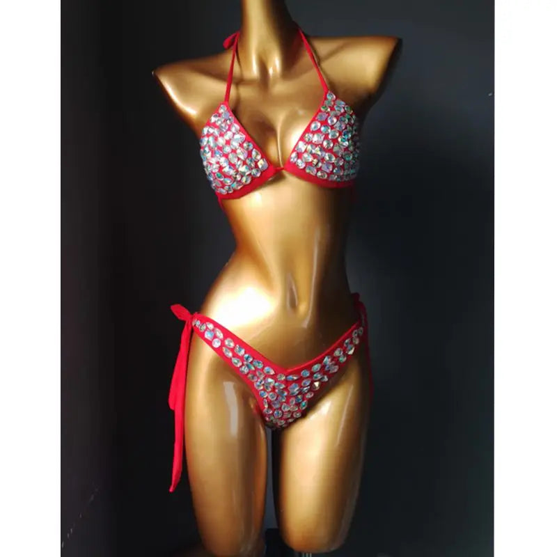 2020 venus vacation new style diamond bikini set bandage open swimwear push up rhinestone bling stones swimsuit sexy women swim