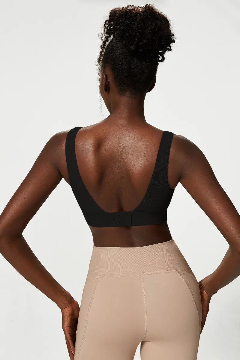 Women Sexy Sports Underwear Breathable Soft Nylon Gym Yoga Bra Running Crop Tops With Fixed Chest Pads Female Workout Clothing