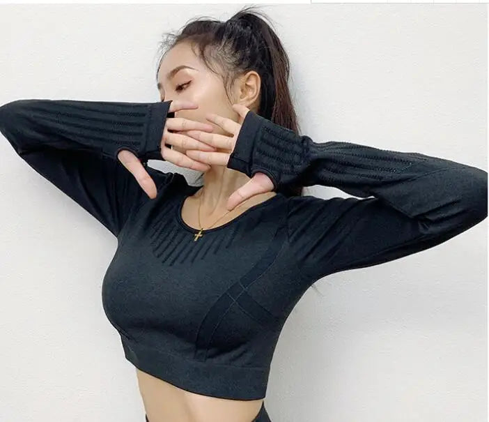 2020 New Active Wear Sets Women Workout Clothes Gym Wear Tracksuits Yoga Jogging Track Outfit Legging Long Sleeves Shirts Suits