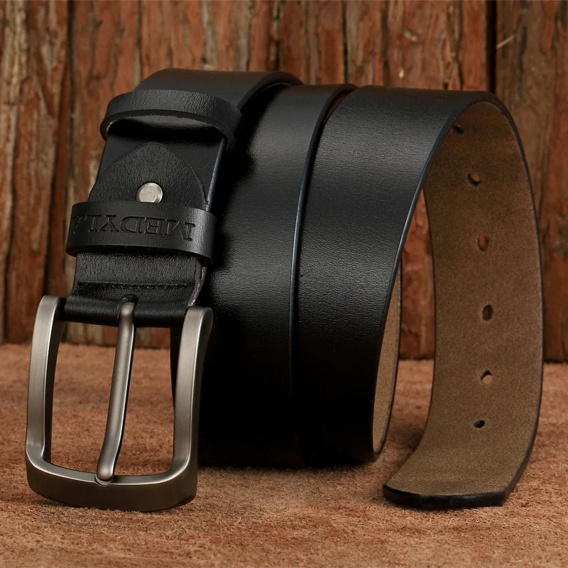 MEDYLA Men Belts Cow Leather Jeans Waistband Genuine Leather Male Belt Soft Alloy Pin Buckle Men's Belt