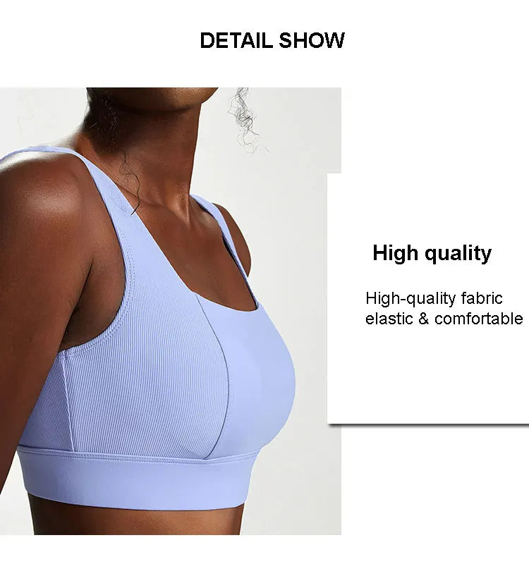 Women Sexy Sports Underwear Breathable Soft Nylon Gym Yoga Bra Running Crop Tops With Fixed Chest Pads Female Workout Clothing