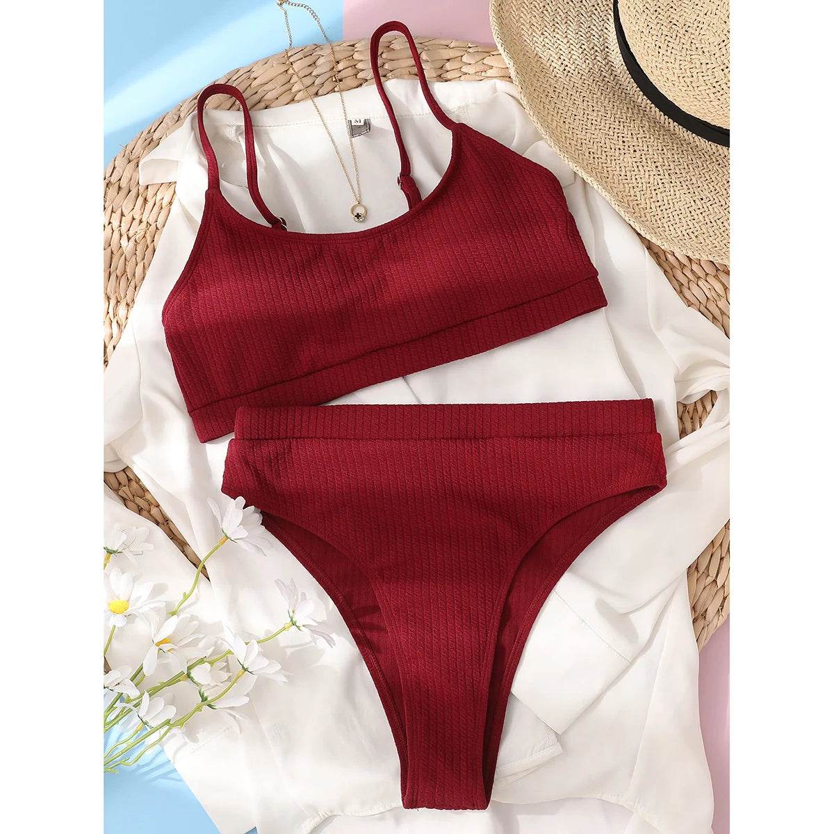 Women High Waisted Bikini Set Swimsuit