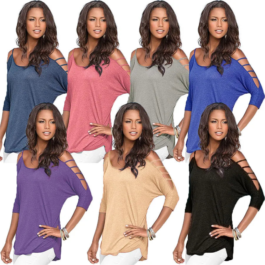 Ladies Casual Off Shoulder t-Shirt