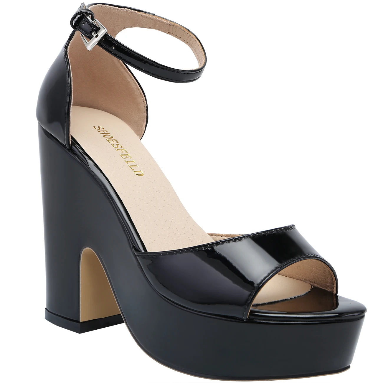 LOSLANDIFEN Women Sandals Summer Colourful Sexy Peep Toe Buckle Strap Sandal Platform Thick High Heels Party Red Wedding Shoes
