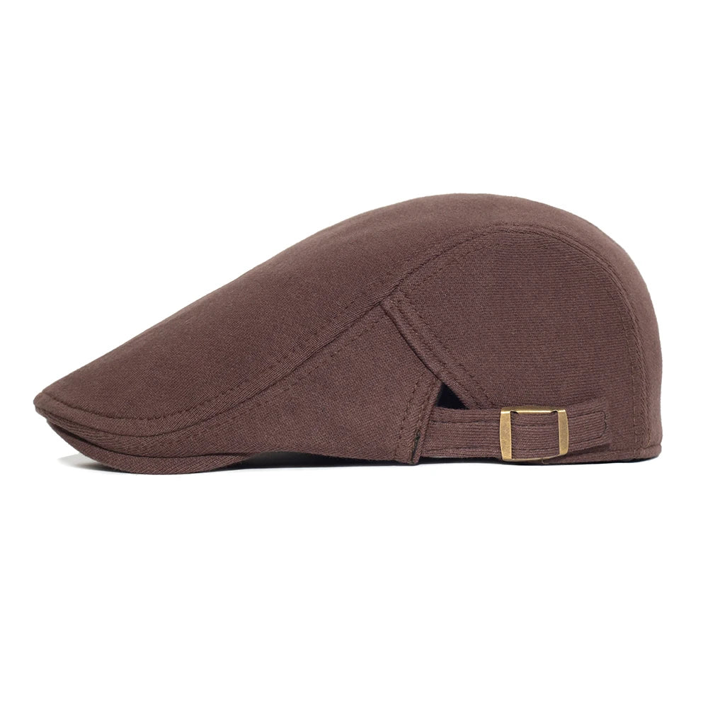 Cotton Adjustable Newsboy Caps Men Woman Casual Beret Flat Ivy Cap Soft Solid Color Driving Cabbie Hat Unisex Black Gray Hats