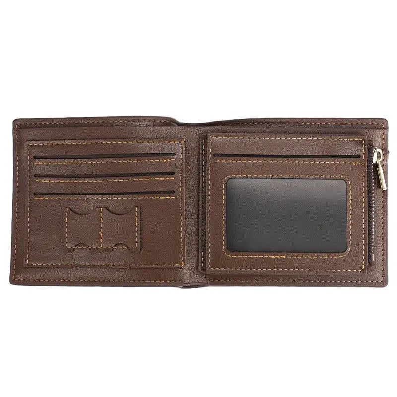 Engraved wallets for men Picture Wallet Trifold Short Ultra-thin Fashion Young Leather Wallet Money Clip Custom Photo Gift