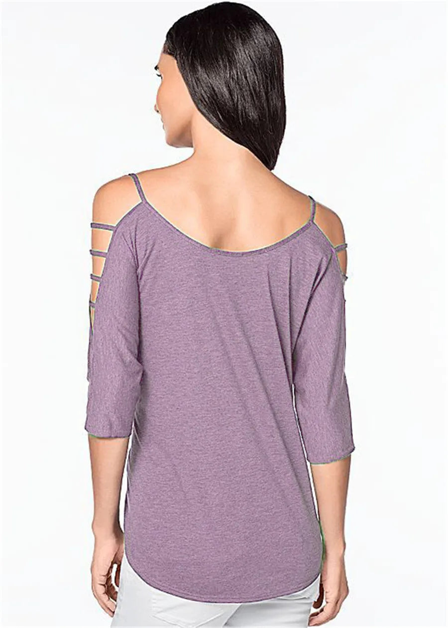 Ladies Casual Off Shoulder t-Shirt