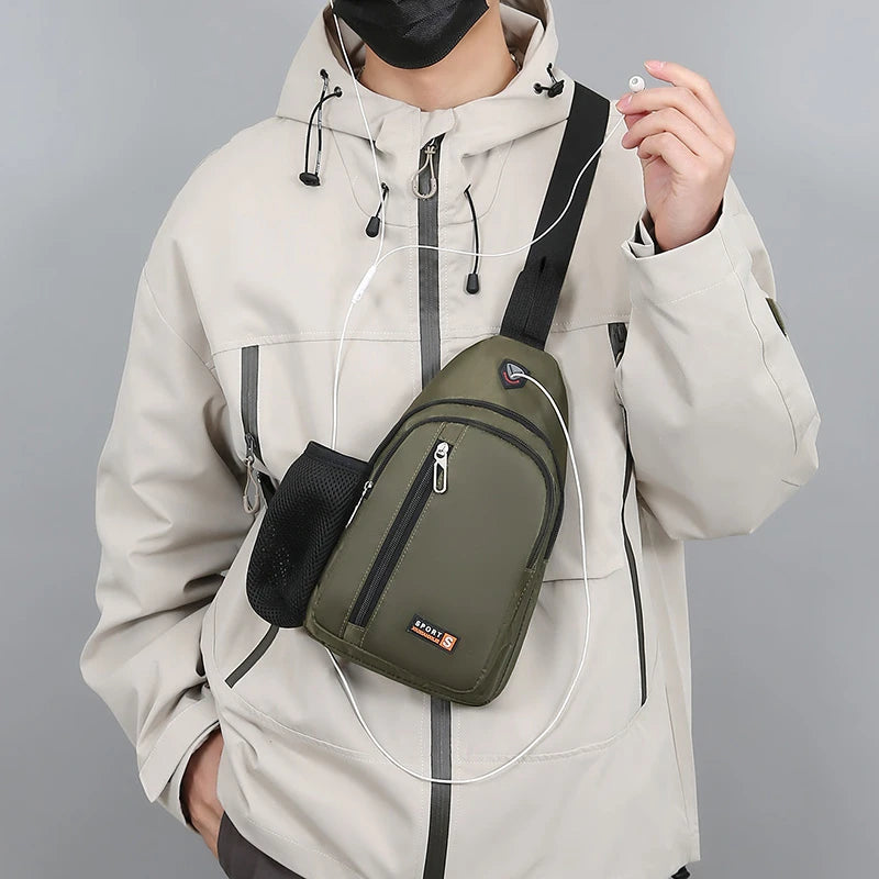 New Casual Breast Bag Travel Crossbody Bag Fashion Shoulder Bag Multifunctional Large Capacity Crossbody Bag for Men and Women