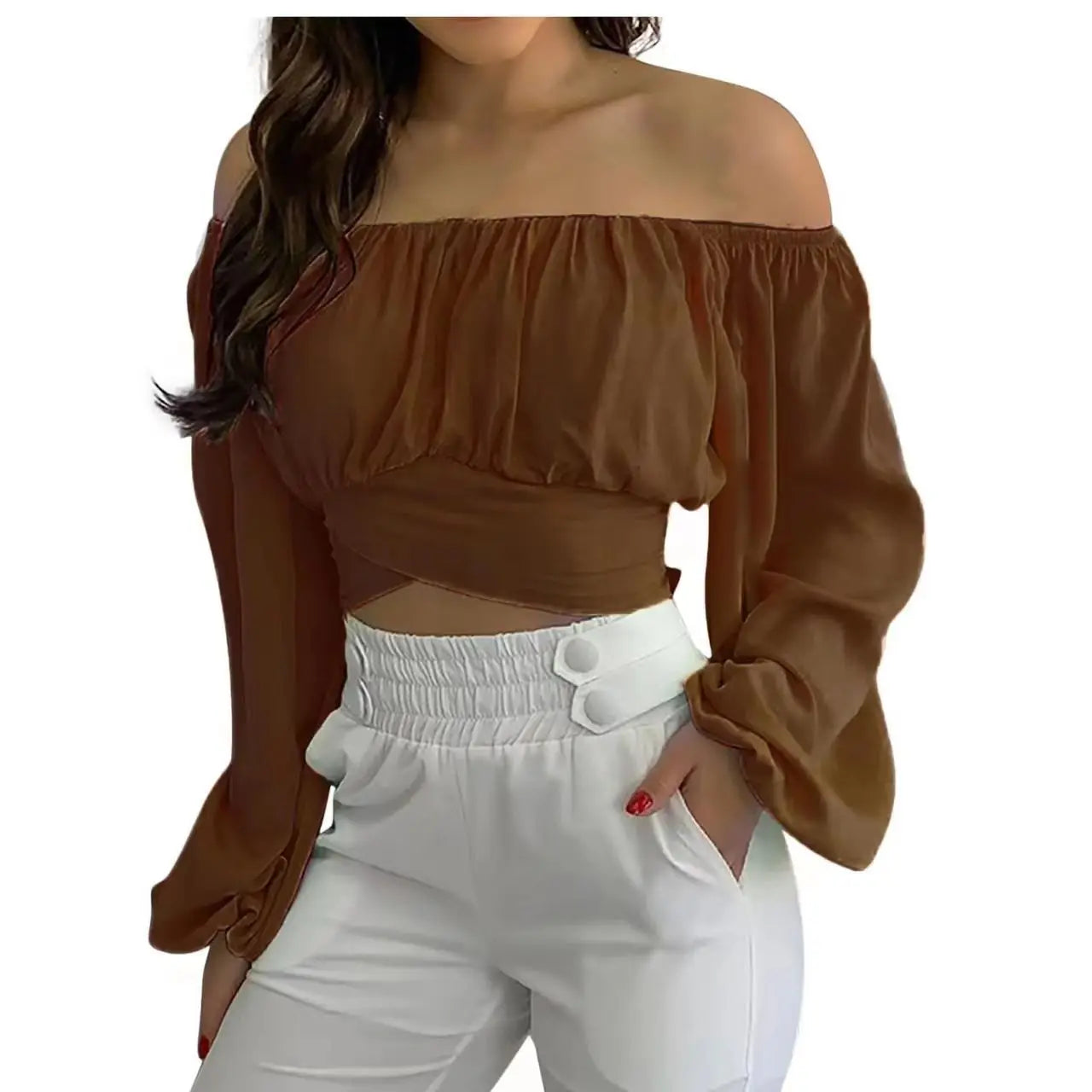 Women's Long Sleeve Off-the-shoulder Top