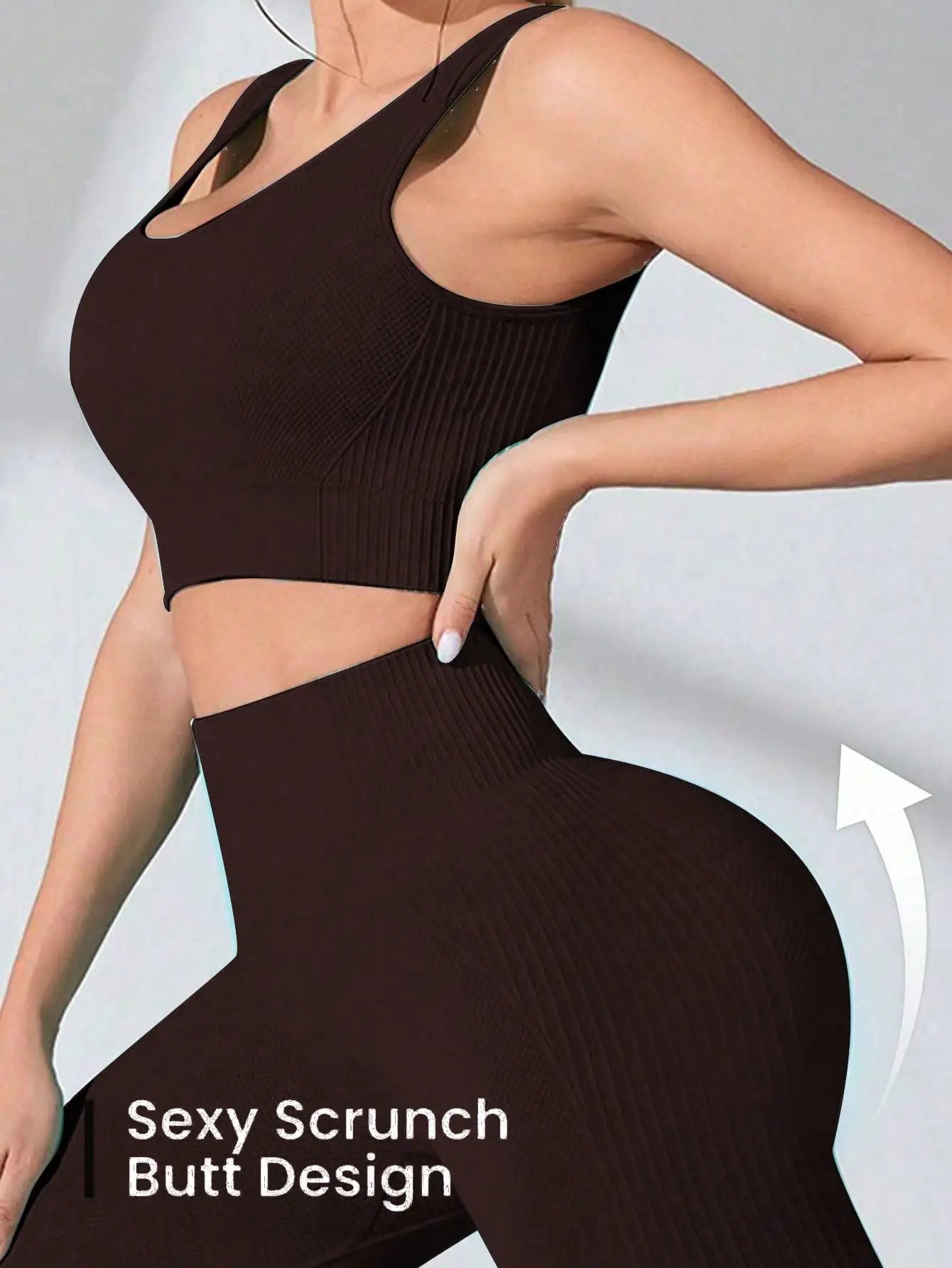 Women’s Workout Sets 2 Piece - Seamless Yoga Leggings and Cross-Strap Sports Bra Gym Outfits Activewear Matching Set