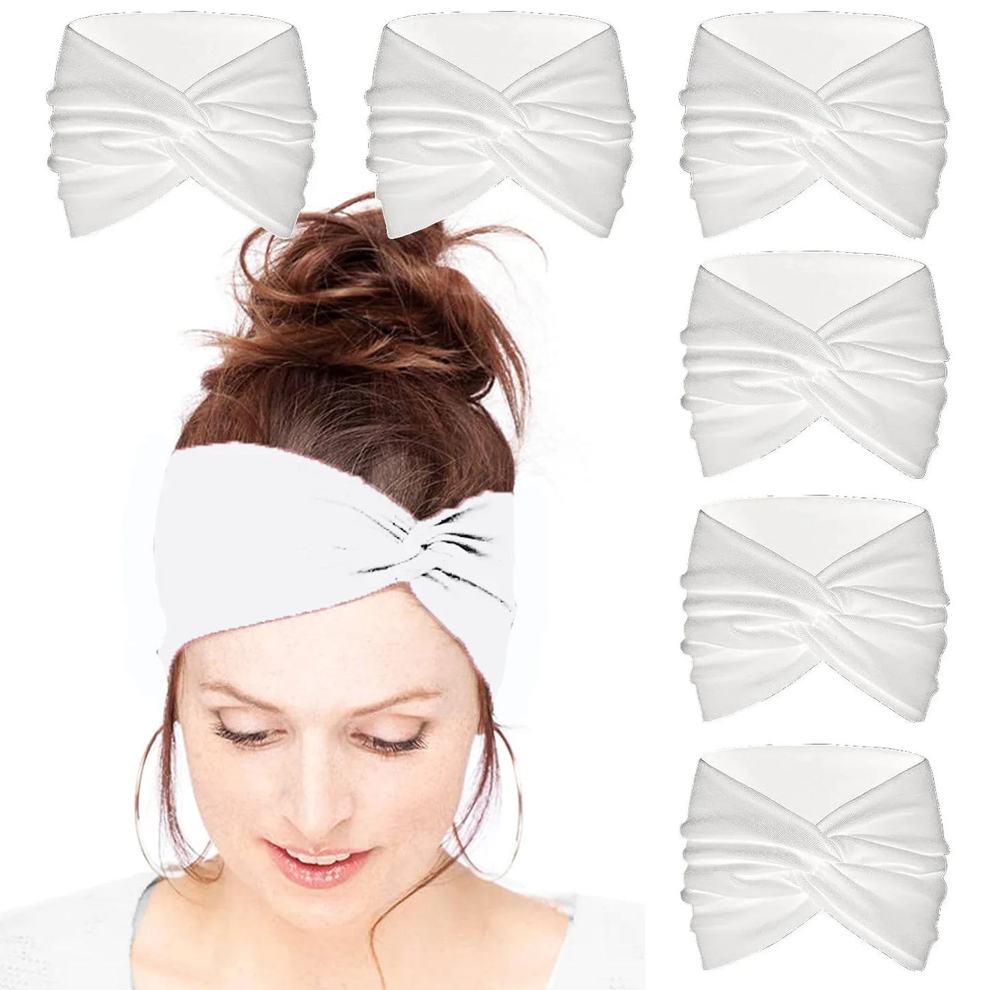 Yoga Headbands For Women's Hair Wide Thick Stretchy Boho African Turban Knotted Leopard Head Bands