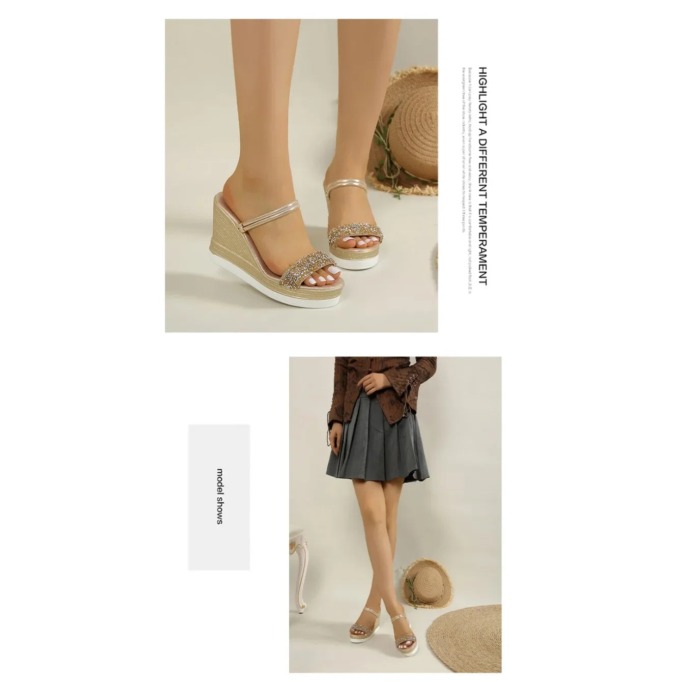 Summer Shoes for Women Wedges Sandals Women High Heels Sandals Slides Women Designers Shoes Platform Sandals Outdoor Slippers