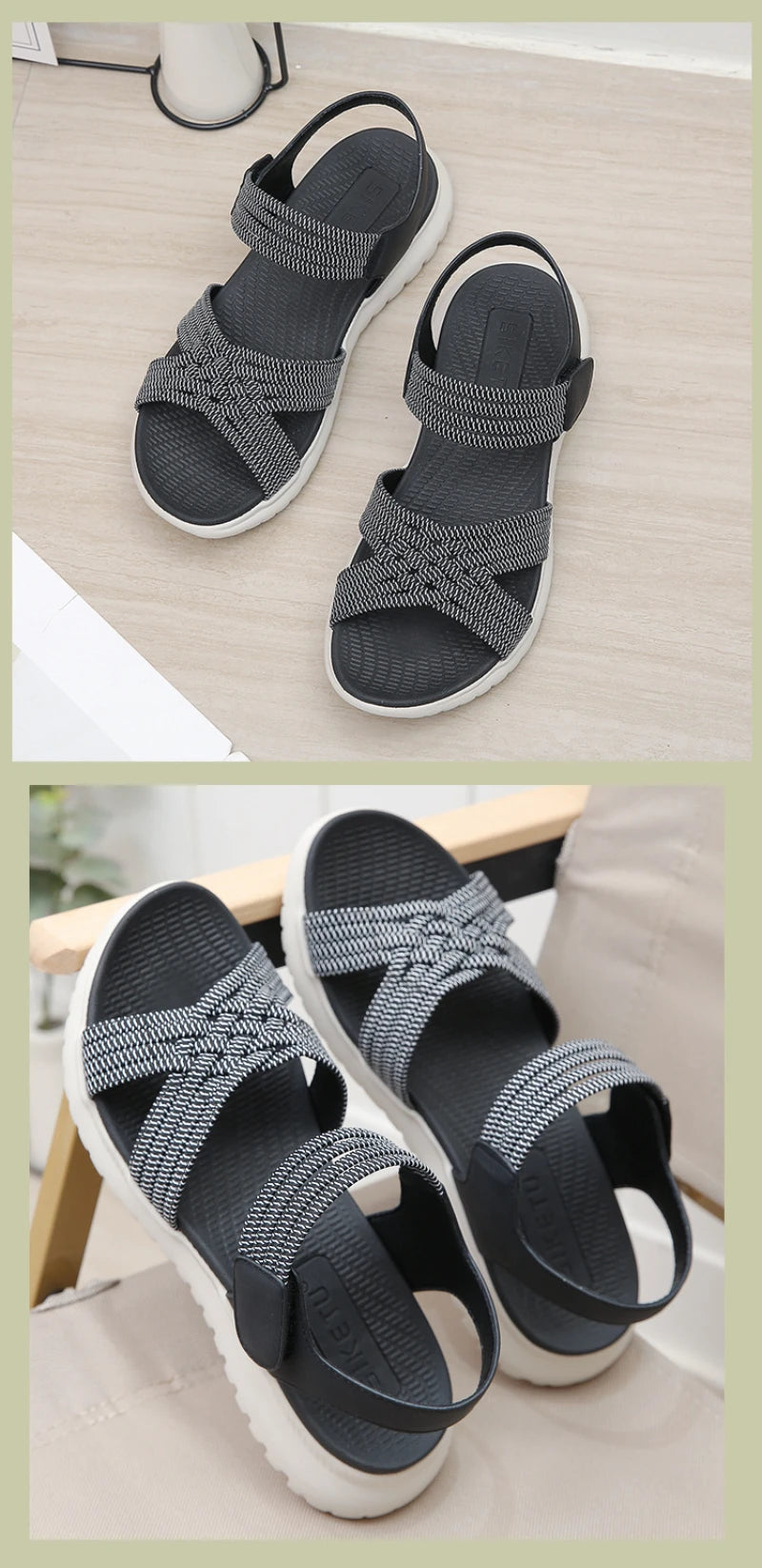 2025 Summer New Sandals For Women Light Sports Style Comfortable Rubber Large Size Woven Shoes Versatile Breathable Casual