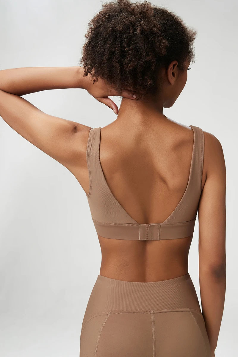 Women Sexy Sports Underwear Breathable Soft Nylon Gym Yoga Bra Running Crop Tops With Fixed Chest Pads Female Workout Clothing