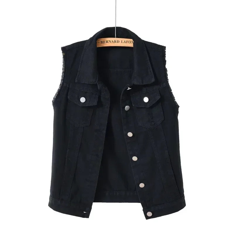 Streetwear Denim Vest for Women