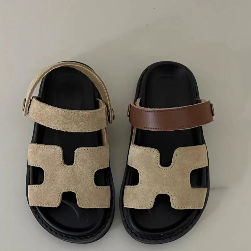 2025 Children's Summer Style Wide Face Thick Bottom Outdoor Casual Slippers for Girls Sandals for Boys Beach Shoes