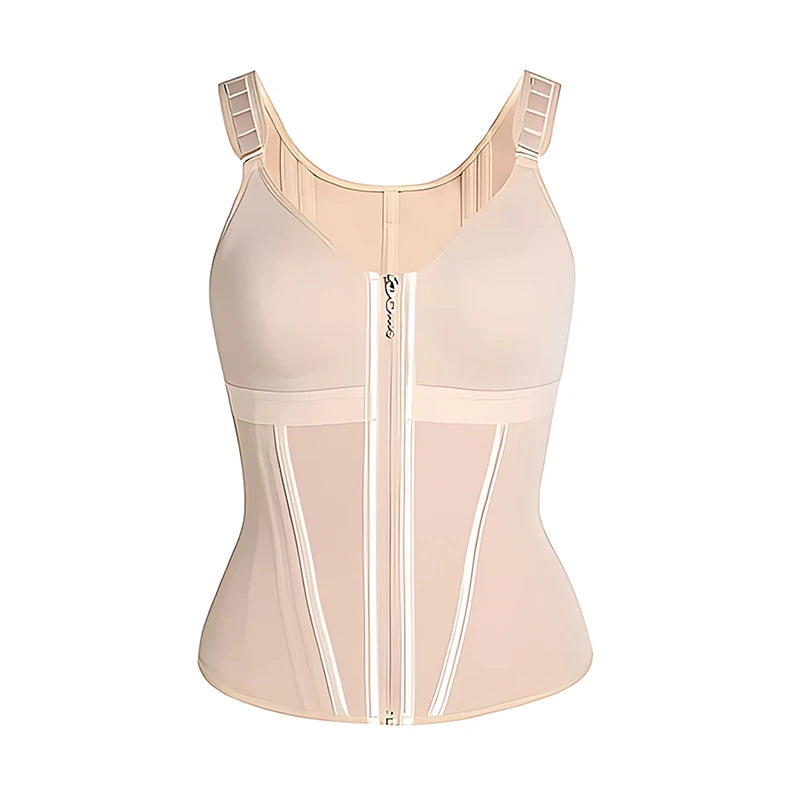 AfruliA XXXS Fajas Colombian Girdles High Compression Vest Waist Trainer Corset with Zipper Hook Flat Belly Slimming Body Shaper