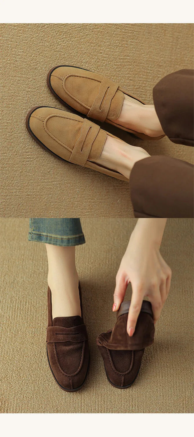 Brown Casual Flats Ladies Shoe Fashion Suede