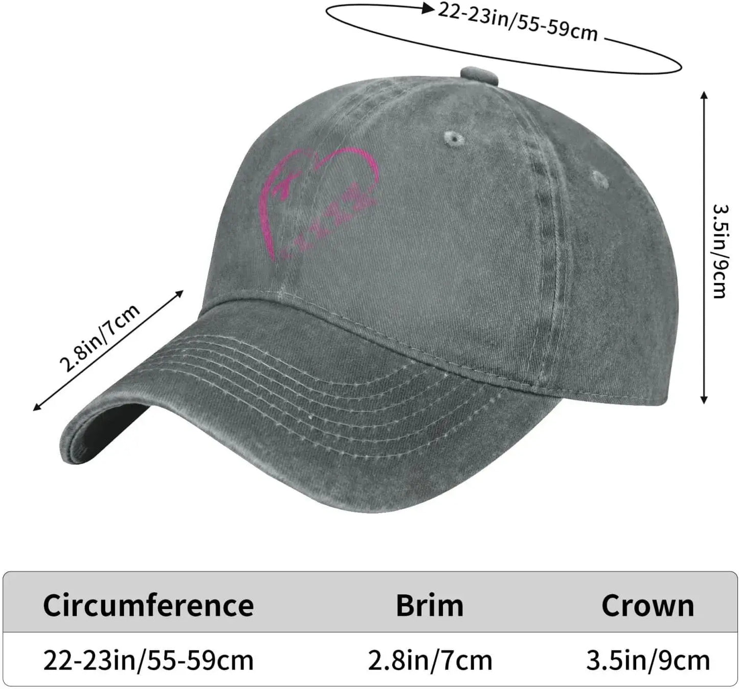 I'm A Survivor Heart Pink Ribbon Breast Cancer Awareness Unisex Baseball Cap