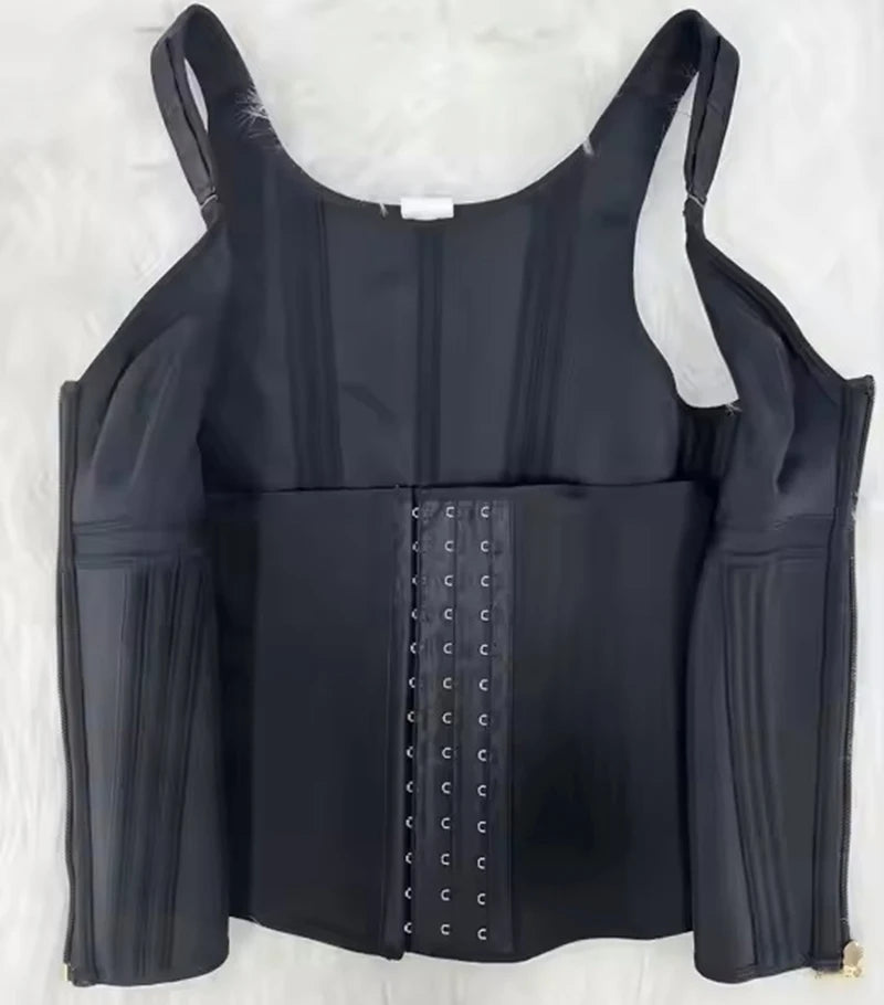AfruliA XXXS Fajas Colombian Girdles High Compression Vest Waist Trainer Corset with Zipper Hook Flat Belly Slimming Body Shaper