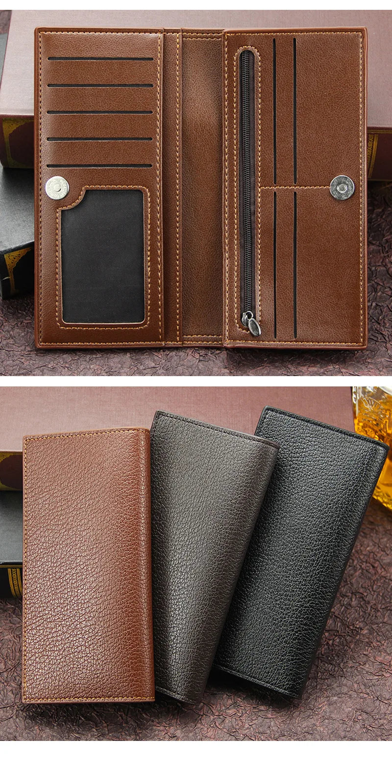 Men's Wallet Long Fashion Multiple Card Slots Men's Wallet Slim Long Thin Mens Luxury Wallet Designer Wallet Men with Coins Bag