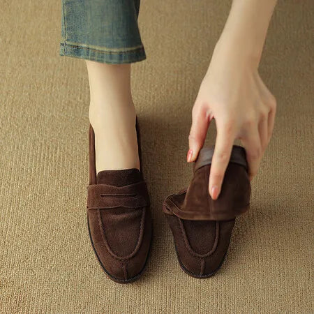 Brown Casual Flats Ladies Shoe Fashion Suede