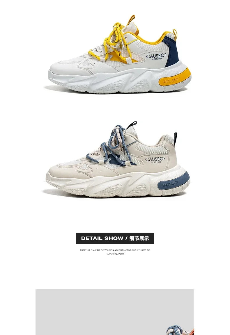 2024 Autumn Men Shoes Fashion Chunky Sneakers Height Increasing Casual Shoes Male Trainers Sports Shoes Zapatos Hombre