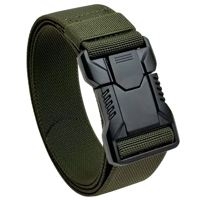 Red Ears Plastic buckle tactical belt men's multifunctional military fan canvas belt outdoor faux nylon training waist belt