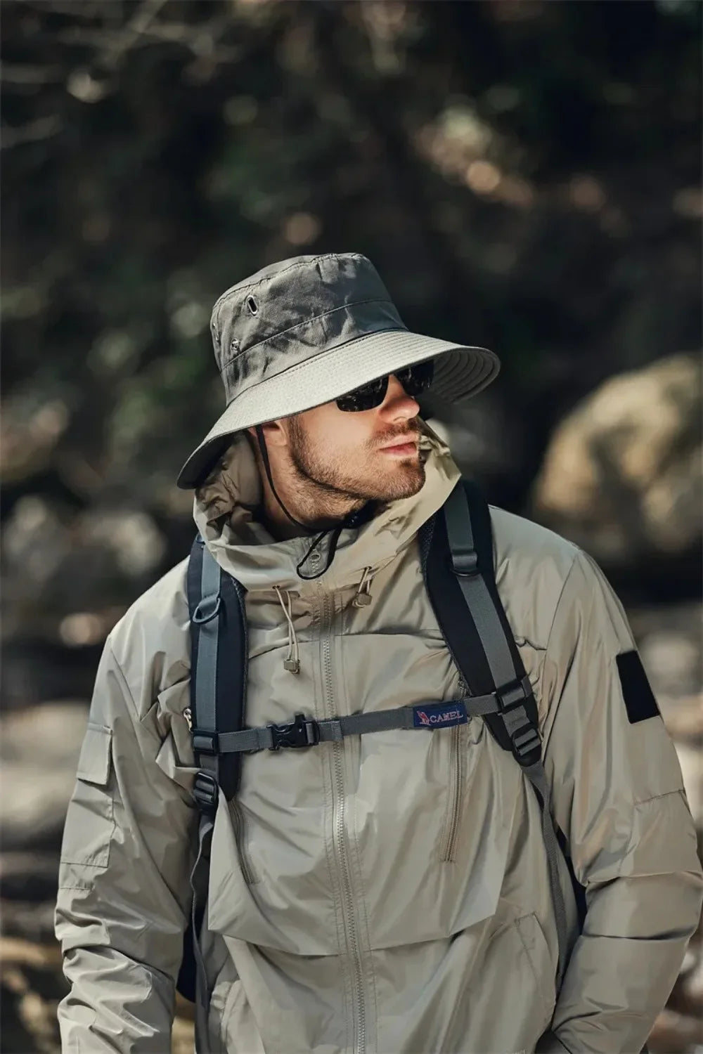 new Men's Wide Brim Sun Hat - Waterproof UV Protection Safari Bucket Hat for Fishing Hiking Climbing Summer Outdoor Oversized