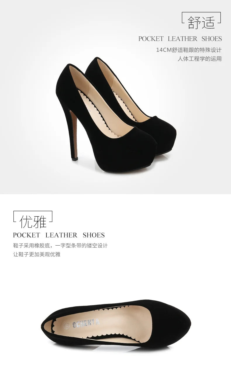 Comemore Sexy Platform High Heels Women's Leisure Heel Shoes 14cm Luxury Pumps Stilettos Shoes Footwear Woman 2025 Large Size 46