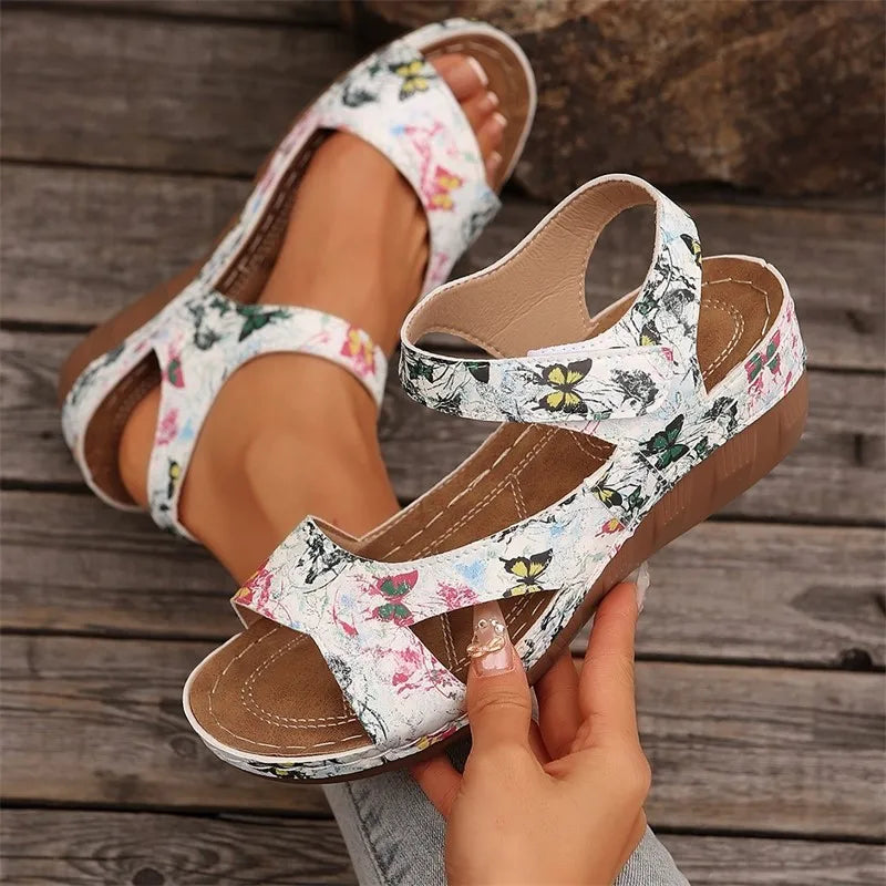 Shoes Women Sandals Summer Outdoor Shoes Woman Non-Slip Shoes For Women Wedge Sandals Ladies Retro Footwear Women Sandal Female