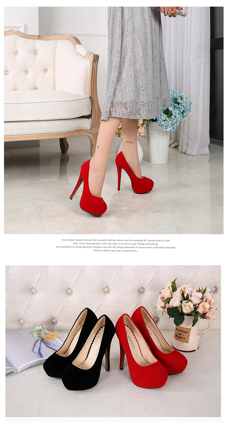 Comemore Sexy Platform High Heels Women's Leisure Heel Shoes 14cm Luxury Pumps Stilettos Shoes Footwear Woman 2025 Large Size 46
