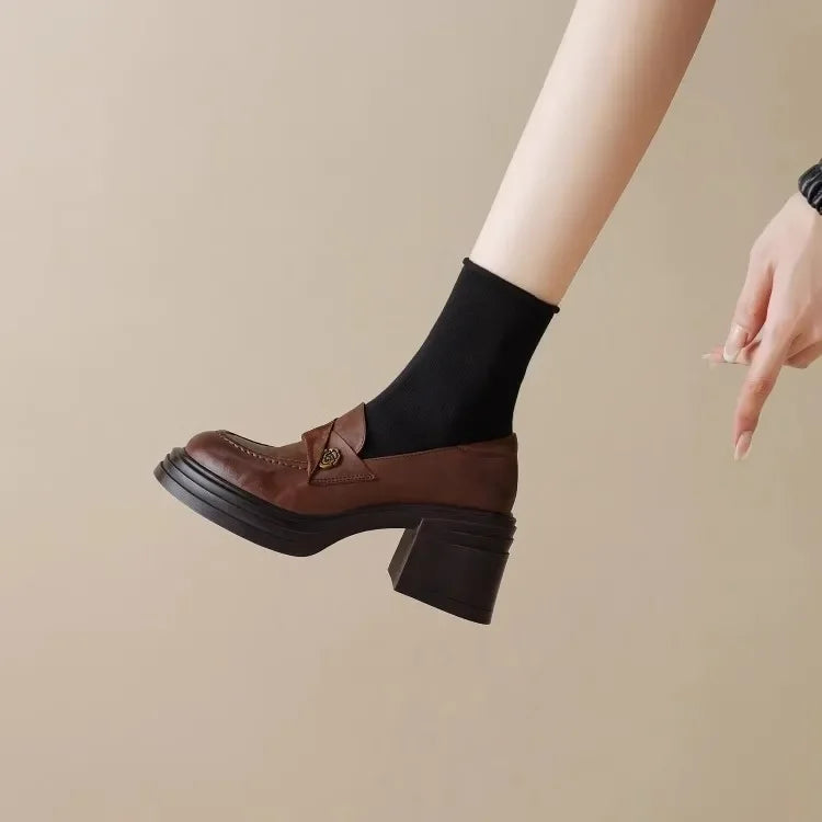 Women High Heel Causal Loafers