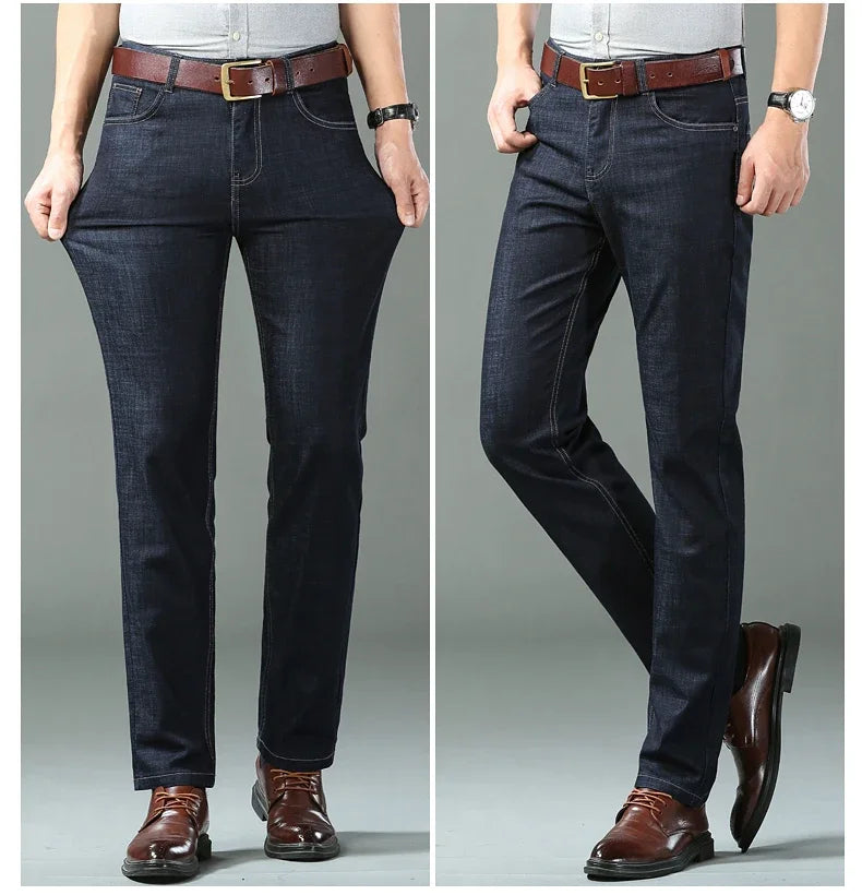 Ice Silk Thin Denim Jeans For Men Spring Summer