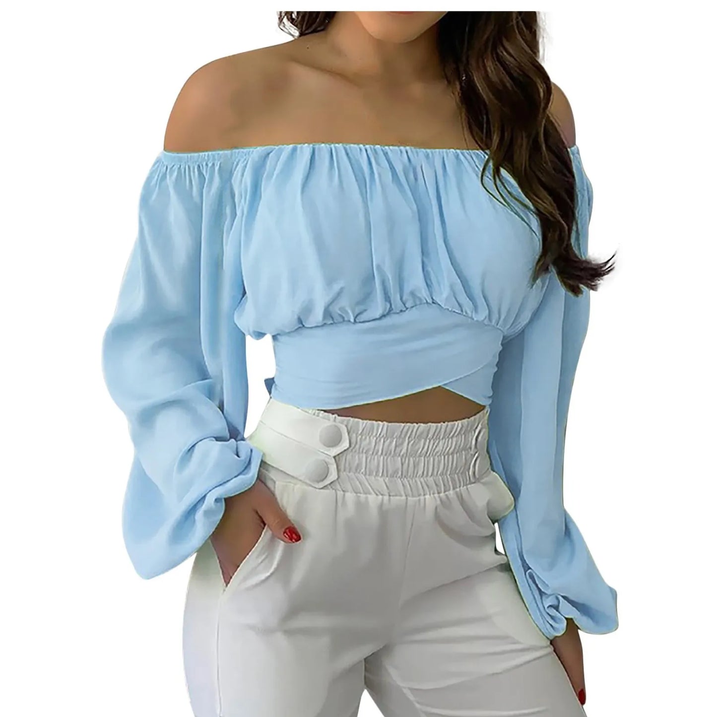 Women's Long Sleeve Off-the-shoulder Top