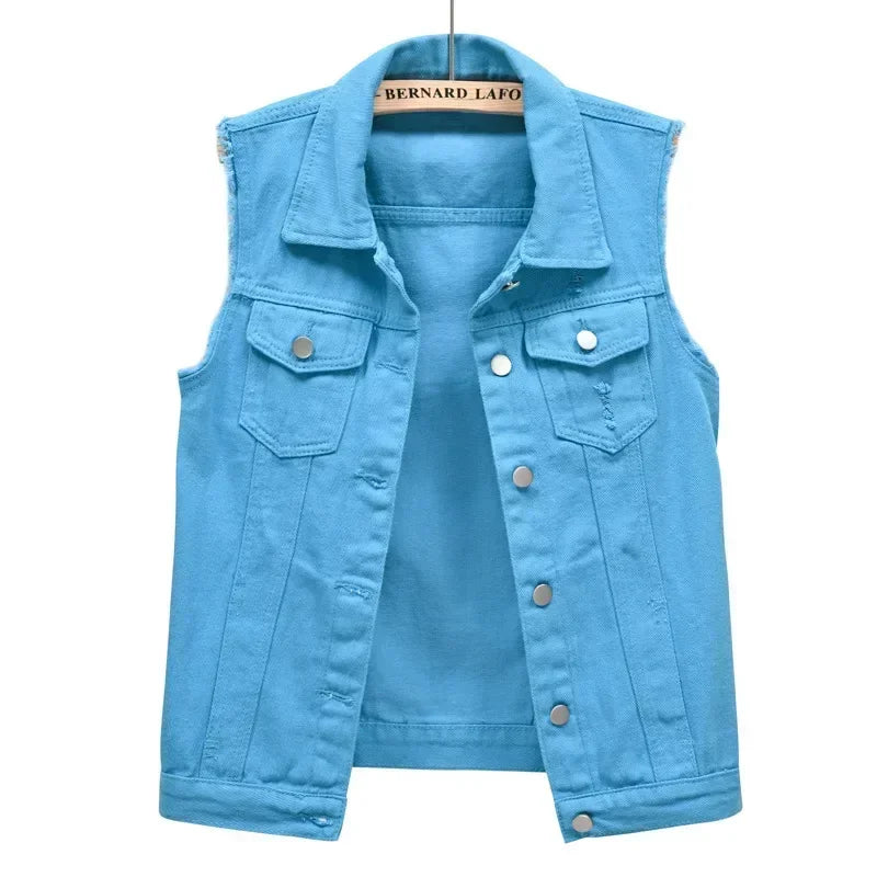 Streetwear Denim Vest for Women